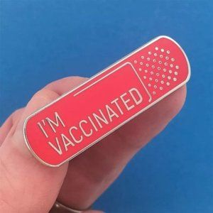 "I'm vaccinated" Red Coated Enamel Pin
